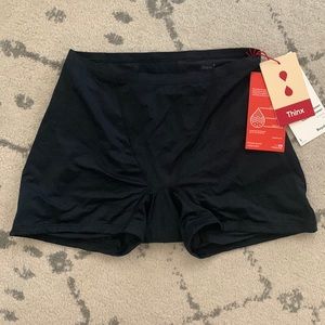 Thinx Period Underwear Boyshort Black Size Large NWT